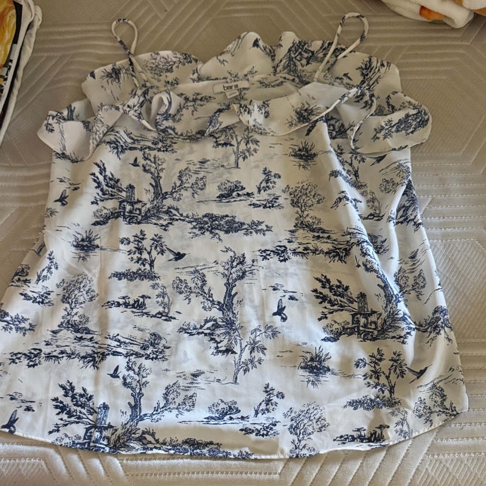 Bar III Blue and White Printed Camisole